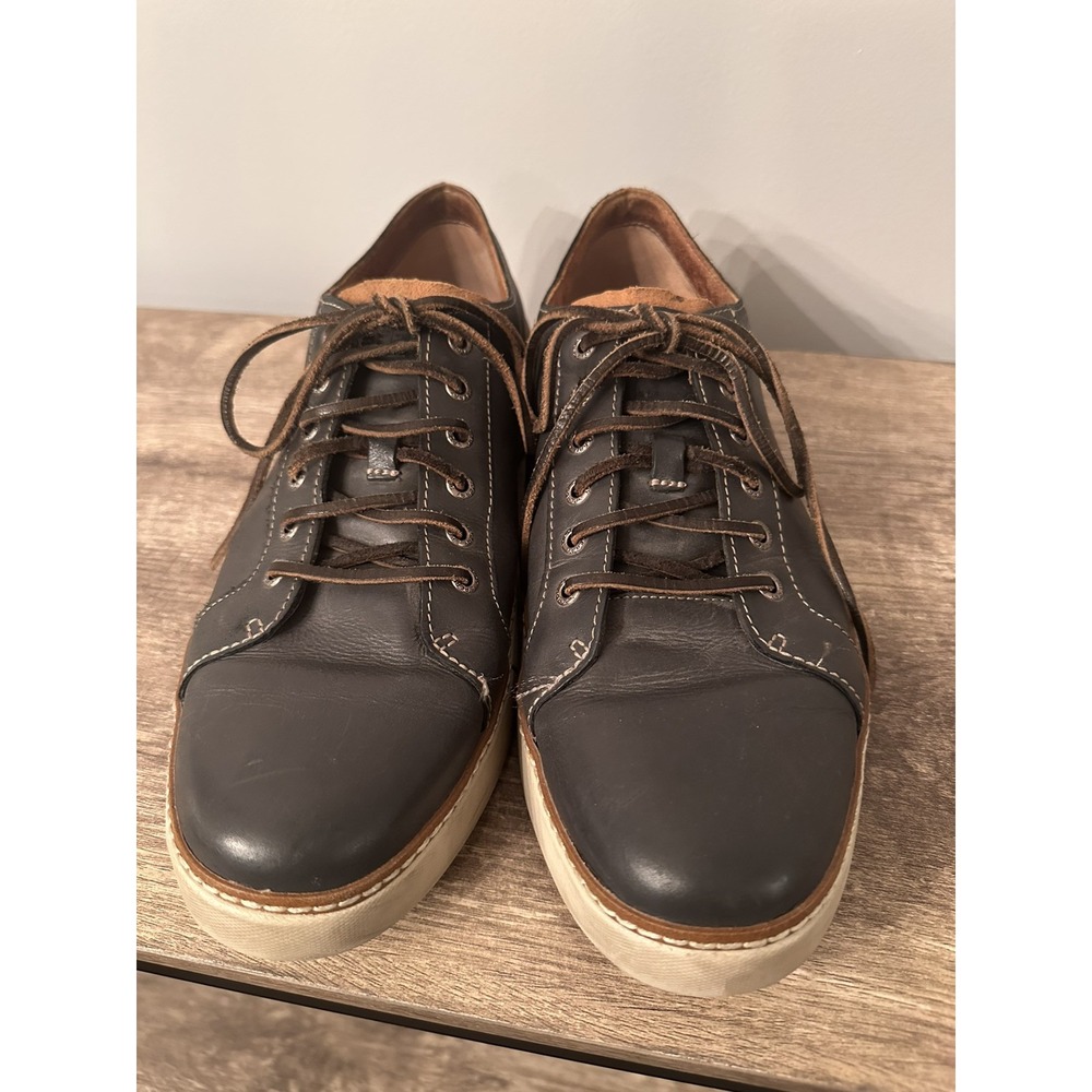 Sperry Top -‎ Sider Mens Size 1 Clipper LTT Black Leather Sneakers Shoes